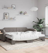 Tagesbett Ausziehbar Taupe 90x200 cm Stoff