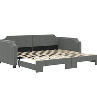Tagesbett Ausziehbar Dunkelgrau 100x200 cm Stoff