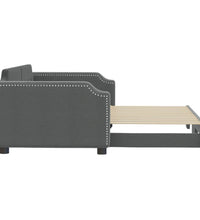 Tagesbett Ausziehbar Dunkelgrau 100x200 cm Stoff