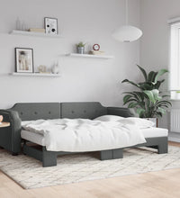 Tagesbett Ausziehbar Dunkelgrau 100x200 cm Stoff