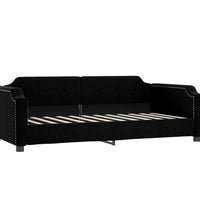 Tagesbett Ausziehbar Schwarz 100x200 cm Stoff