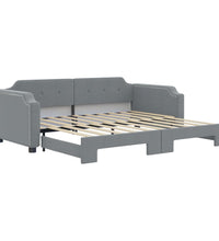 Tagesbett Ausziehbar Hellgrau 90x190 cm Stoff