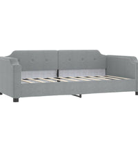 Tagesbett Ausziehbar Hellgrau 90x190 cm Stoff
