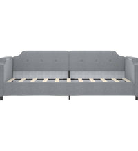 Tagesbett Ausziehbar Hellgrau 90x190 cm Stoff