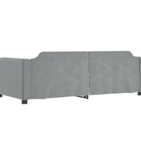 Tagesbett Ausziehbar Hellgrau 90x190 cm Stoff