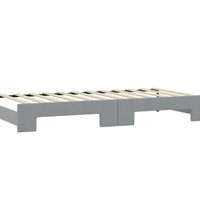 Tagesbett Ausziehbar Hellgrau 90x190 cm Stoff