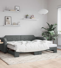 Tagesbett Ausziehbar Dunkelgrau 90x190 cm Stoff