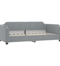 Tagesbett Ausziehbar mit Matratze Hellgrau 80x200 cm Stoff
