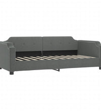 Tagesbett Ausziehbar mit Matratzen Dunkelgrau 90x200 cm Stoff