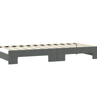 Tagesbett Ausziehbar mit Matratzen Dunkelgrau 90x200 cm Stoff