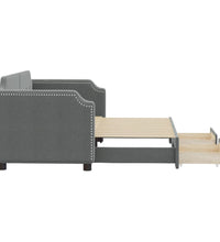 Tagesbett Ausziehbar mit Schubladen Dunkelgrau 80x200 cm Stoff