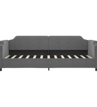 Tagesbett Ausziehbar mit Schubladen Dunkelgrau 90x200 cm Stoff