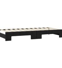 Tagesbett Ausziehbar mit Schubladen Schwarz 90x200 cm Stoff