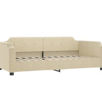 Tagesbett Ausziehbar mit Schubladen Creme 90x200 cm Stoff