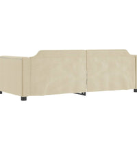 Tagesbett Ausziehbar mit Schubladen Creme 90x200 cm Stoff