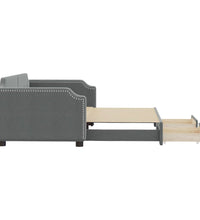 Tagesbett Ausziehbar mit Schubladen Dunkelgrau 100x200 cm Stoff