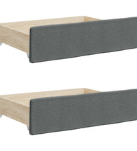 Tagesbett Ausziehbar mit Schubladen Dunkelgrau 100x200 cm Stoff