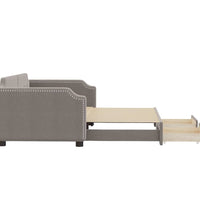 Tagesbett Ausziehbar mit Schubladen Taupe 100x200 cm Stoff