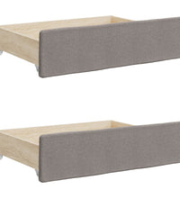 Tagesbett Ausziehbar mit Schubladen Taupe 100x200 cm Stoff