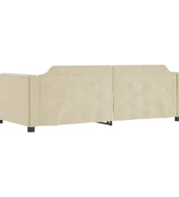 Tagesbett Ausziehbar mit Schubladen Creme 100x200 cm Stoff