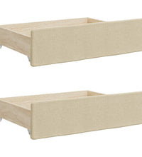 Tagesbett Ausziehbar mit Schubladen Creme 100x200 cm Stoff