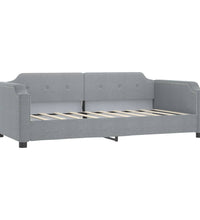 Tagesbett Ausziehbar mit Schubladen Hellgrau 90x190 cm Stoff