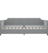 Tagesbett Ausziehbar mit Schubladen Hellgrau 90x190 cm Stoff