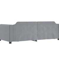 Tagesbett Ausziehbar mit Schubladen Hellgrau 90x190 cm Stoff