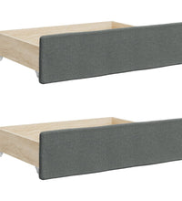 Tagesbett Ausziehbar mit Schubladen Dunkelgrau 90x190 cm Stoff