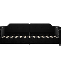 Tagesbett Ausziehbar mit Schubladen Schwarz 90x190 cm Stoff
