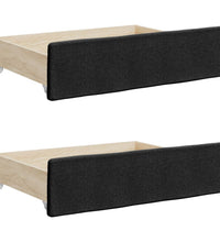 Tagesbett Ausziehbar mit Schubladen Schwarz 90x190 cm Stoff