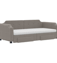 Tagesbett Ausziehbar mit Schubladen Taupe 80x200 cm Stoff