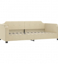 Tagesbett Ausziehbar mit Schubladen Creme 90x200 cm Stoff