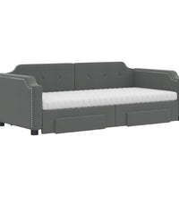 Tagesbett Ausziehbar mit Schubladen Dunkelgrau 100x200 cm Stoff