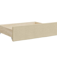 Tagesbett Ausziehbar mit Schubladen Creme 100x200 cm Stoff