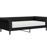 Tagesbett mit Matratze Schwarz 90x200 cm Kunstleder