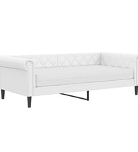 Tagesbett mit Matratze Weiß 90x200 cm Kunstleder