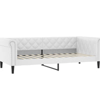 Tagesbett mit Matratze Weiß 90x200 cm Kunstleder