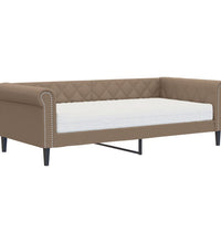 Tagesbett mit Matratze Cappuccino 90x200 cm Kunstleder