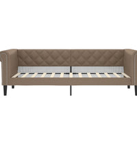 Tagesbett mit Matratze Cappuccino 90x200 cm Kunstleder