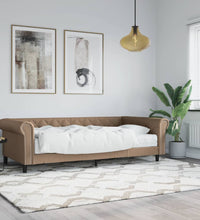 Tagesbett mit Matratze Cappuccino 90x200 cm Kunstleder