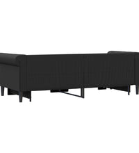 Tagesbett Ausziehbar Schwarz 90x200 cm Kunstleder