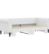 Tagesbett Ausziehbar Weiß 90x200 cm Kunstleder