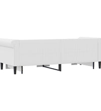 Tagesbett Ausziehbar Weiß 90x200 cm Kunstleder