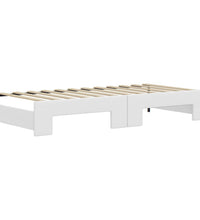 Tagesbett Ausziehbar Weiß 90x200 cm Kunstleder