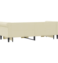 Tagesbett Ausziehbar Creme 90x200 cm Kunstleder