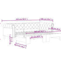Tagesbett Ausziehbar Creme 90x200 cm Kunstleder