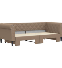 Tagesbett Ausziehbar Cappuccino 90x200 cm Kunstleder