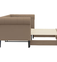 Tagesbett Ausziehbar Cappuccino 90x200 cm Kunstleder