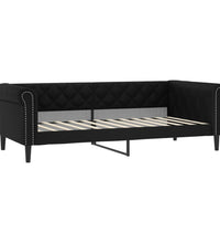 Tagesbett Ausziehbar mit Matratzen Schwarz 90x200 cm Kunstleder